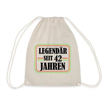 Legendary for 42 years, 42 birthday, finally 42 - Drawstring Bag - nature - Front