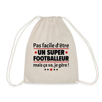 Pas facile d'être un super footballeur, foot, noël - Sac de sport léger - nature - Devant