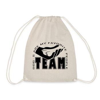 Hund Team Pfote Hand Hundesport Hundeliebe - Turnbeutel - Natur - Vorne