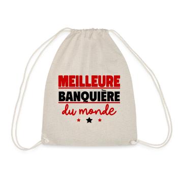 Meilleure banquière du monde, cadeau de noël - Sac de sport léger - nature - Devant