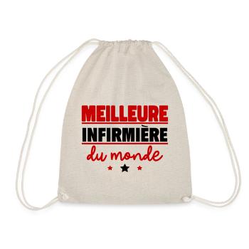 Meilleure infirmière du monde, cadeau de noël - Sac de sport léger - nature - Devant