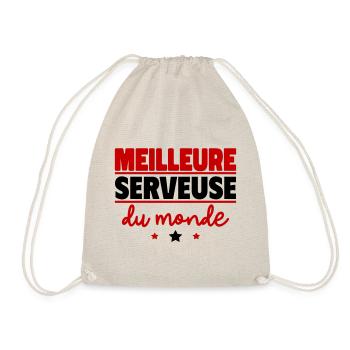 Meilleure serveuse du monde, cadeau de noël - Sac de sport léger - nature - Devant