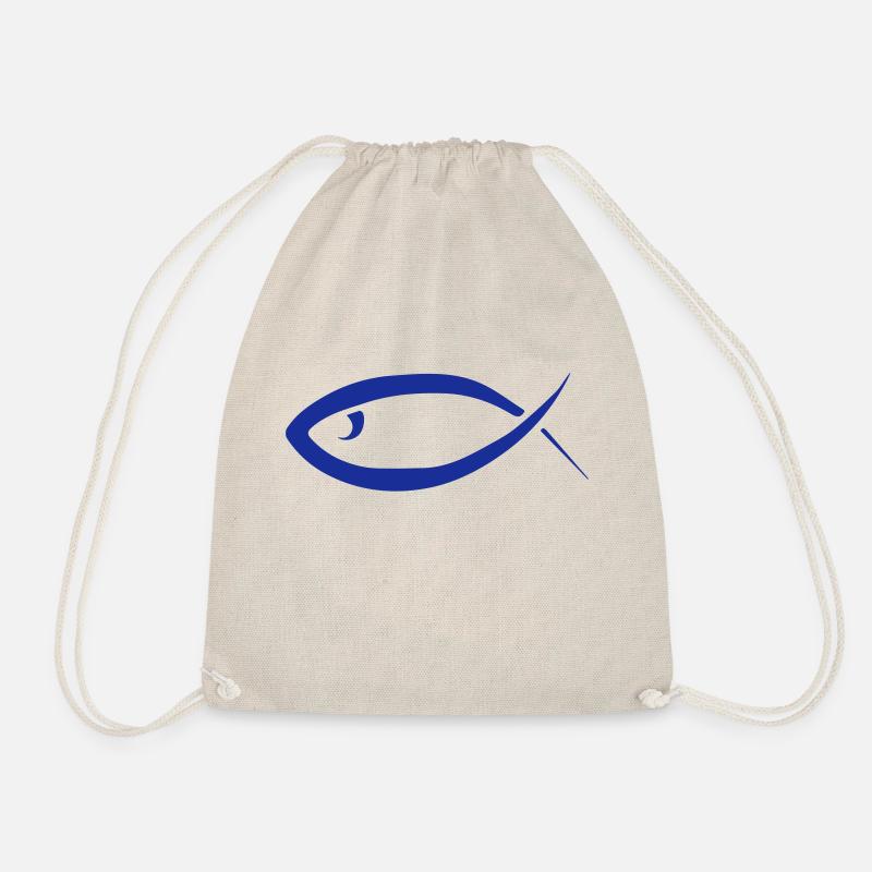 Fisch ICHTHYS Jesus Christus Gott Symbol - Turnbeutel - Natur