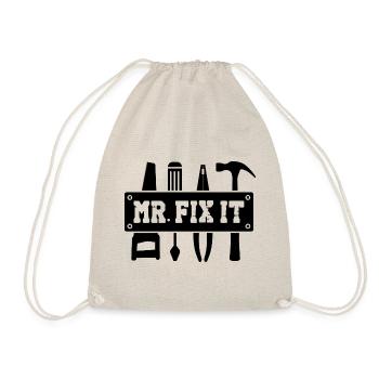 Mister Fix it he can repair everything, craftsmen - Drawstring Bag - nature - Front