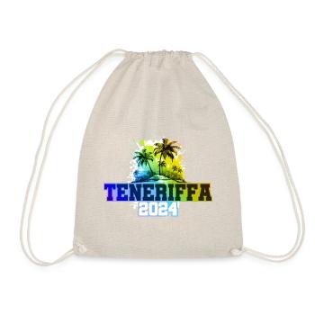 Teneriffa 2024 Urlaub Palmen Bunt - Turnbeutel - Natur - Vorne