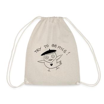 Beatnik Love Dance => stop worldwar lll => future - Drawstring Bag - nature - Front