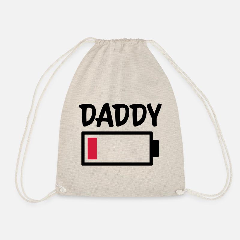 Daddy - Battery low - Drawstring Bag - nature