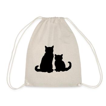 Zwei Katzen two cats - Turnbeutel - Natur - Vorne