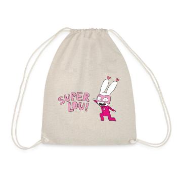 Simon Superhase Super Lou Mit Schriftzug - Turnbeutel - Natur - Vorne