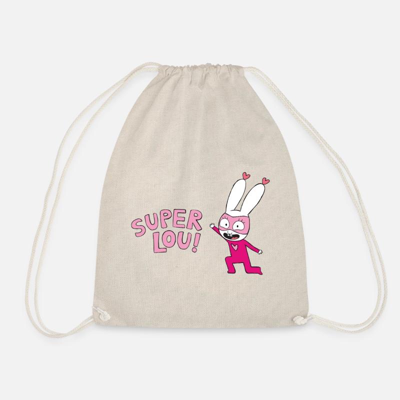 Simon Superhase Super Lou Mit Schriftzug - Turnbeutel - Natur
