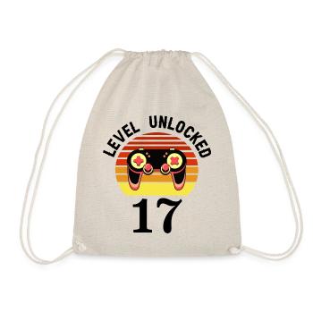 Level 17 unlocked 17 Geburtstag 17 Jahre alt - Turnbeutel - Natur - Vorne