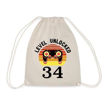 Level 34 unlocked 34 Geburtstag 34 Jahre alt - Turnbeutel - Natur - Vorne
