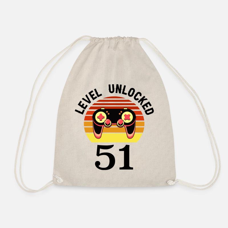 Level 51 unlocked 51 Birthday 51 years old - Drawstring Bag - nature