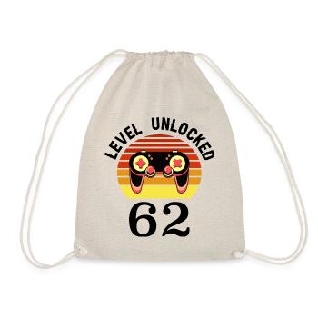 Level 62 unlocked 62 Birthday 62 years old - Drawstring Bag - nature - Front