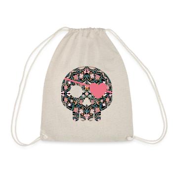 Pirate Skully v04 - Drawstring Bag - nature - Front