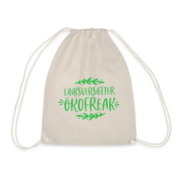Linksversiffter Ökofreak grün Klimawandel Geschenk - Turnbeutel - Natur - Vorne