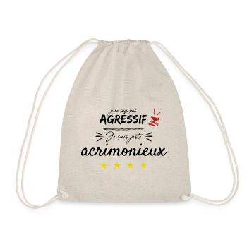 je ne suis pas agréssif - Sac de sport léger - nature - Devant