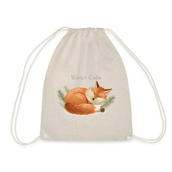 Winter Calm Fox Cozy Winter - Drawstring Bag - nature - Front