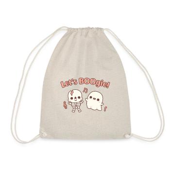 Cute Dancing Skeleton And Ghost Lets Boogie Funny - Drawstring Bag - nature - Front