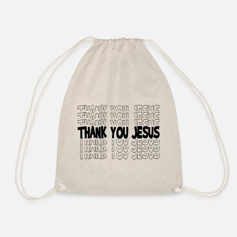 THANK YOU JESUS - Drawstring Bag - nature