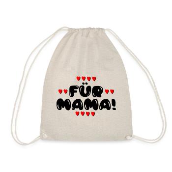 Für Mama - Muttertag - Geburtstag MAMI Geschenk - Turnbeutel - Natur - Vorne