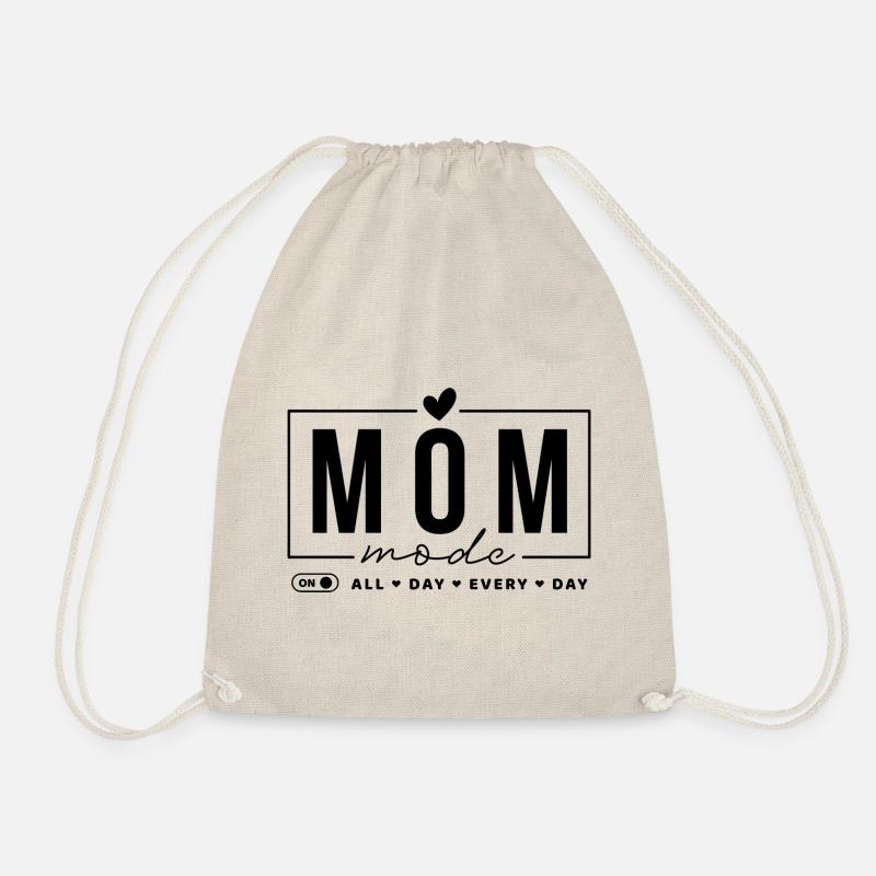 Mom Mode ganztägig Alltagsgeschenk zum Muttertag - Turnbeutel - Natur