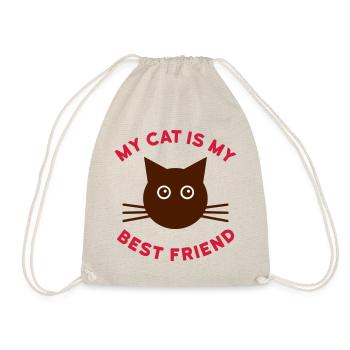 Mon chat est mon meilleur ami (chat visage) - Sac de sport léger - nature - Devant