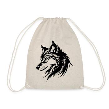 Wolf Silhouette - Turnbeutel - Natur - Vorne