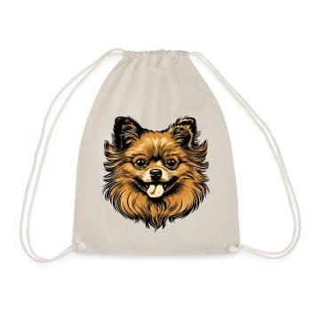 Pomeranian Dog Head Animal - Drawstring Bag - nature - Front