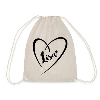 Lisa nom prénom dans le cadre du cœur - Sac de sport léger - nature - Devant