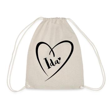 Ida nom prénom dans le cadre du coeur - Sac de sport léger - nature - Devant