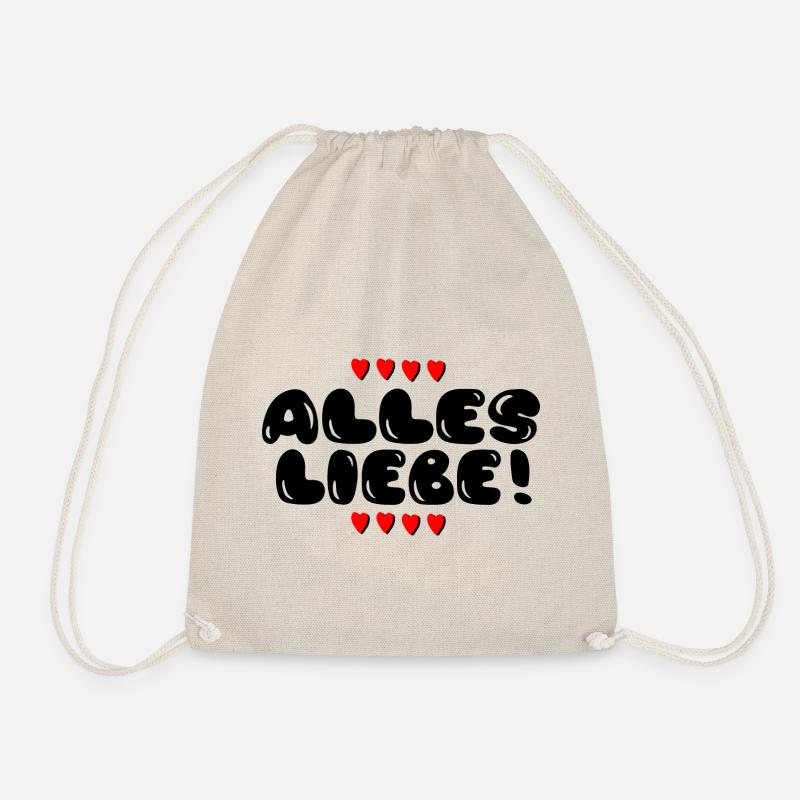 Alles Liebe Sprüche Geschenke - Turnbeutel - Natur