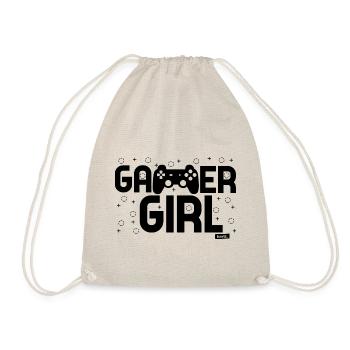 Gamer Girl HARIZ Gamer Gaming Geschenk - Turnbeutel - Natur - Vorne