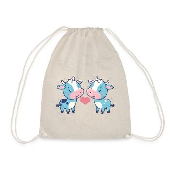 Cow Couple Love Couple In Love - Drawstring Bag - nature - Front