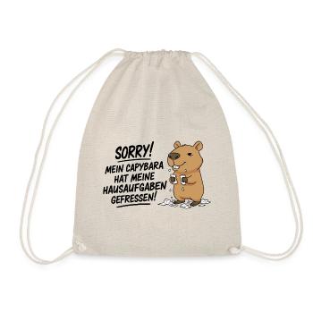 Sorry! Capybara ate my homework - Drawstring Bag - nature - Front