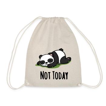 Not today Panda - funny saying gift idea - Drawstring Bag - nature - Front