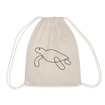 Turtle One-Line Style - Drawstring Bag - nature - Front