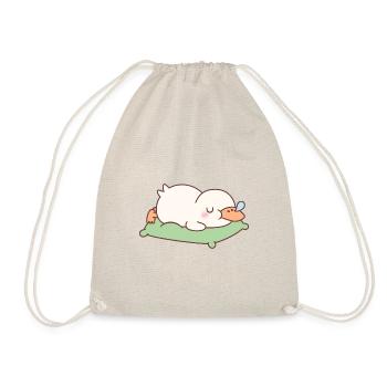 Cute Duck Sleeping On Pillow - Drawstring Bag - nature - Front