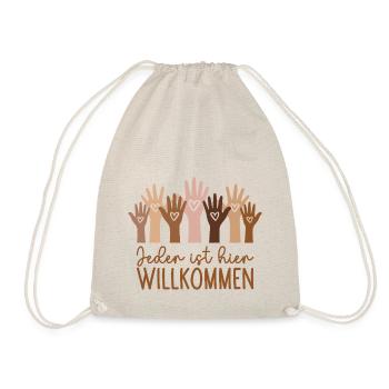 Jeder ist hier willkommen - Turnbeutel - Natur - Vorne