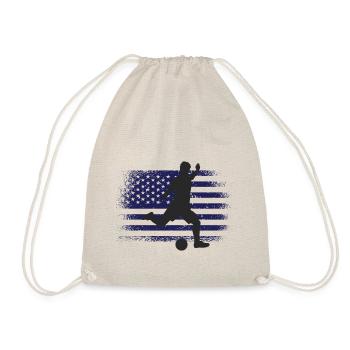 USA Fußball Trikot Amerikanische Flagge - Turnbeutel - Natur - Vorne