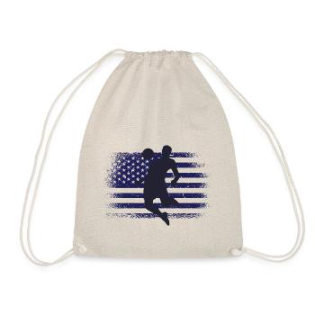 USA Fußball Trikot Amerikanische Flagge - Turnbeutel - Natur - Vorne
