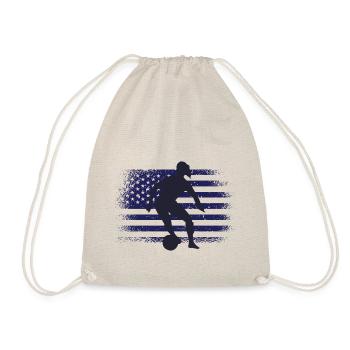 USA Soccer Fan Jersey Shirt American Flag - Drawstring Bag - nature - Front