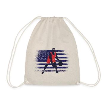 Basketball Fan Jersey USA Flag - Drawstring Bag - nature - Front