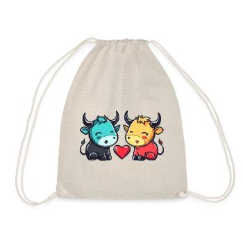 Taureau Couple Amour Couple Amoureux - Sac de sport léger - nature - Devant