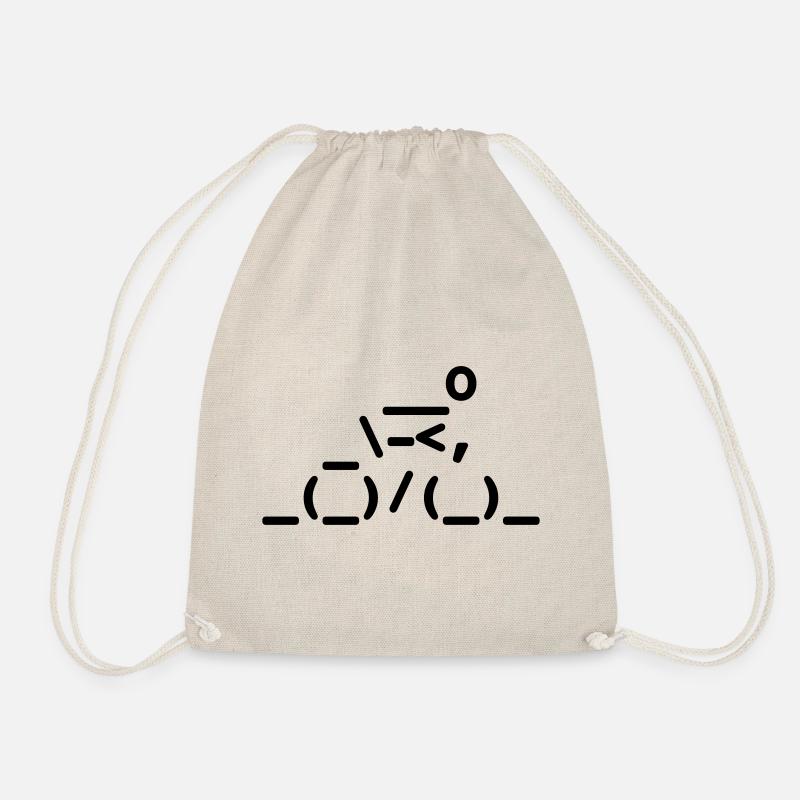 Cyclists - Ascii Art - Drawstring Bag - nature