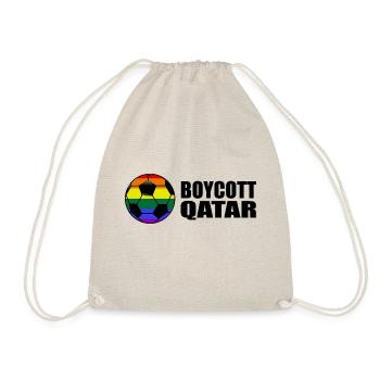 Boycott Qatar Sayings Rainbow - Drawstring Bag - nature - Front
