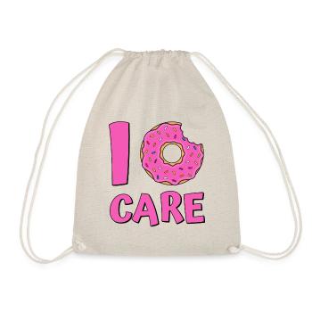 Donut saying I donut care donuts sweets pink - Drawstring Bag - nature - Front