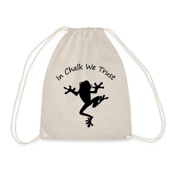 Bouldern Klettern Boulder Frosch In Chalk We Trust - Turnbeutel - Natur - Vorne