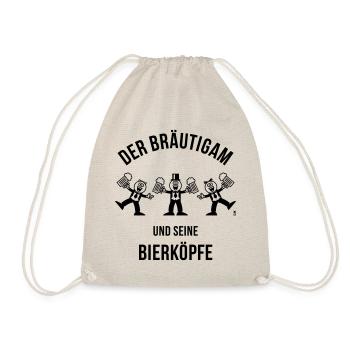 Der Bräutigam / Bierköpfe (Karikatur / 1C) - Turnbeutel - Natur - Vorne