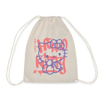 Hello Kitty With Graffiti Style Lettering - Drawstring Bag - nature - Front
